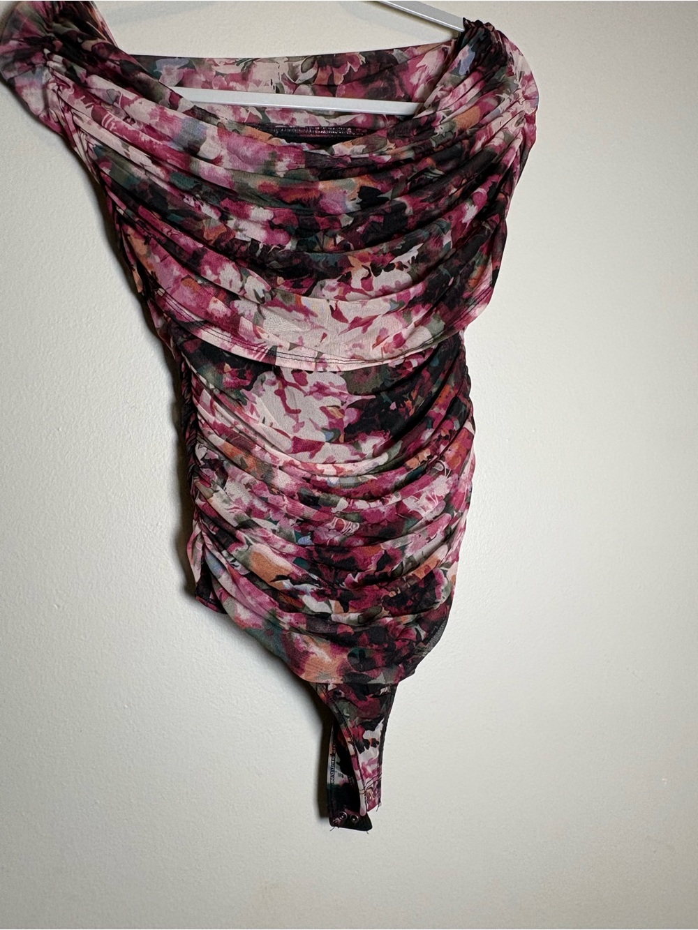 Abercrombie & Fitch Pink Floral Lightweight Draped Scarf